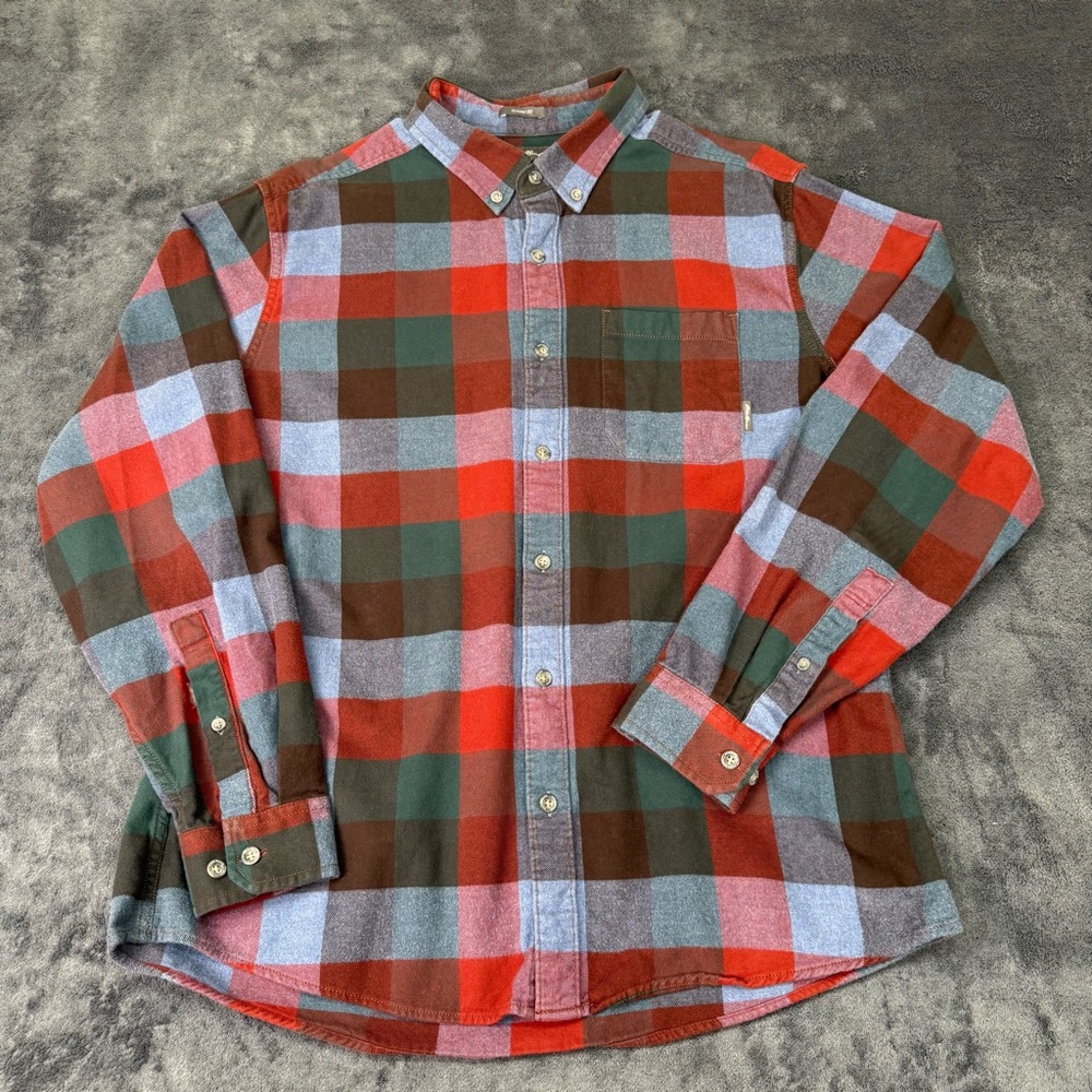Eddie Bauer Men's Flannel Shirt Multicolor Sz L Checker Classic Fit Button Down